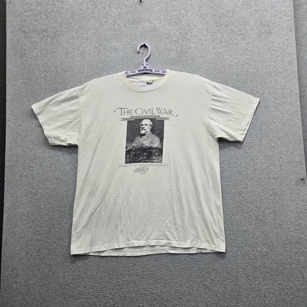 VINTAGE US Generals Men Shirt XL White Graphic Civil War READ
